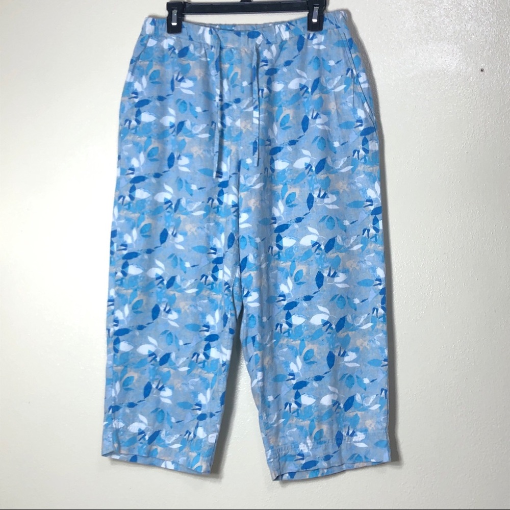 Christopher Banks Linen Floral Capris